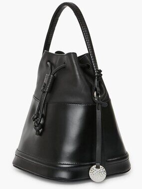 NWT Staud Agnes Bucket Bag Summer Black Leather